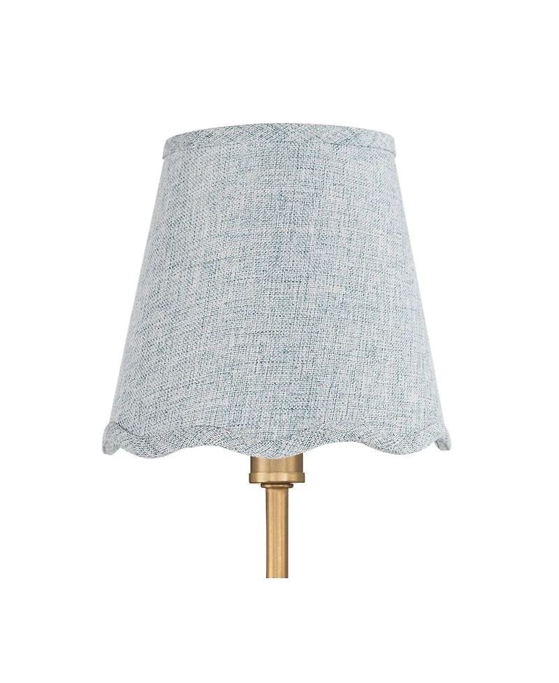Possini Euro Design Ophelia 9 1/2"H Warm Brass Plug-In Wall Sconce with Scallop Shade