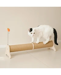 Aronkl Horizontal Sisal Cat Scratch Pad Large Scratcher With Spring Protect Furniture For Indoor Kitten