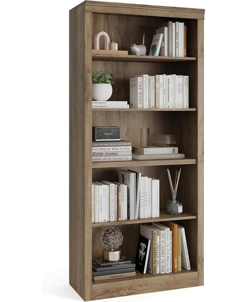 gaomon 71" Tall Wooden Bookcase with 5 Tiers, Open Storage, Modern Floor Standing Shelves for Bedroom or Office