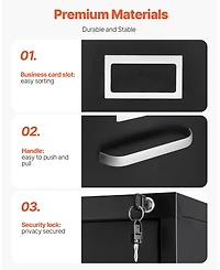 Gouun 4 Drawer File Cabinet with Lock, Metal Vertical Filing Storage Cabinets for Home Office, Heavy