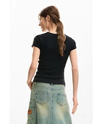 Desigual Women's T-Shirt Opening Flower