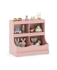 Gouun Toy Storage Organizer 4- Cubby Kids Bookcase for Toys and Books, 26.5" x 16" x 24.5"