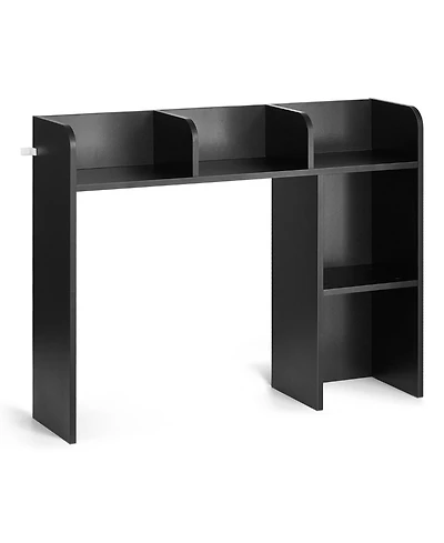 Gouun Desktop Bookshelf, 2-Tier Desktop Storage Organizer Office Storage Rack Wood Display Shelf, Desktop Bookshelf Hutch with Anti