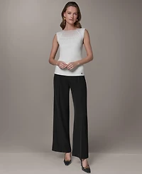 Donna Karan New York Petite Crewneck Sleeveless Sweater Top