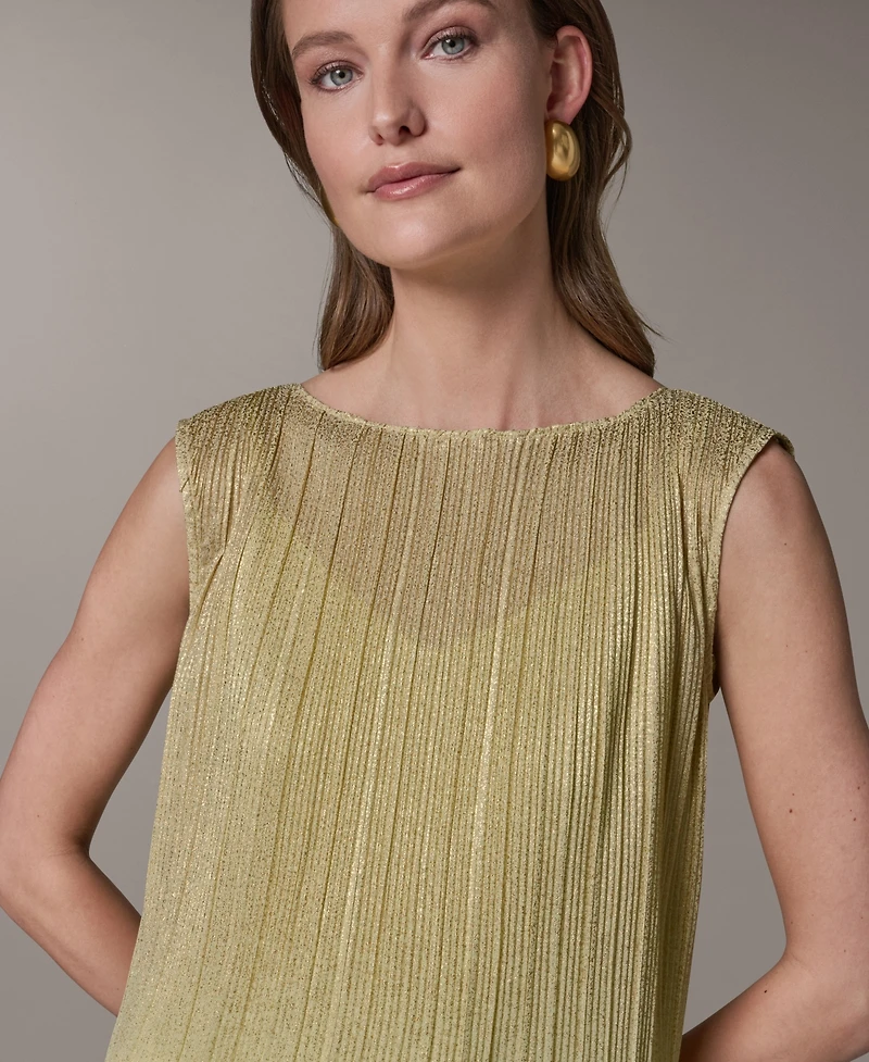 Donna Karan New York Petite Boat Neck Sleeveless Blouse