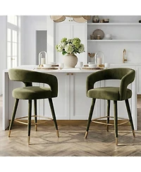 Maison Boucle Counter Height Stools with Arms for Kitchen Island, 2PK