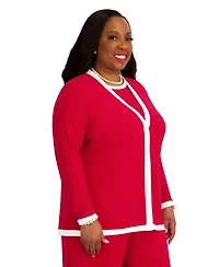 Kasper Women's V-Neck Button-Front Cardigan