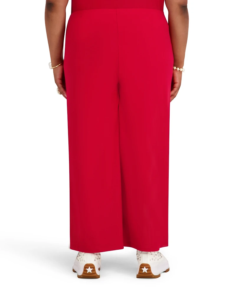 Kasper Women's High-Rise Pull-On Wide-Leg Cropped Pants