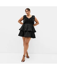 City Chic Women's Plus Betty Bow Mini Dress