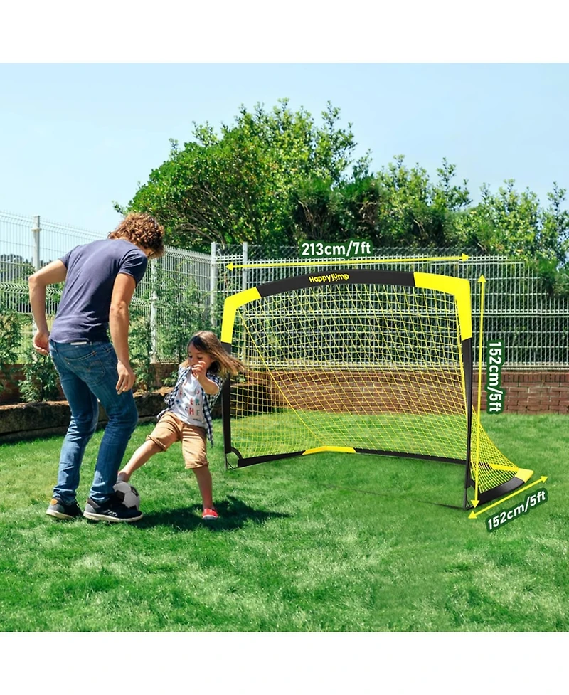 Happy Jump 7'x5' Soccer Goal Net with Agility Ladder 12 Rung 20 Ft Speed Training