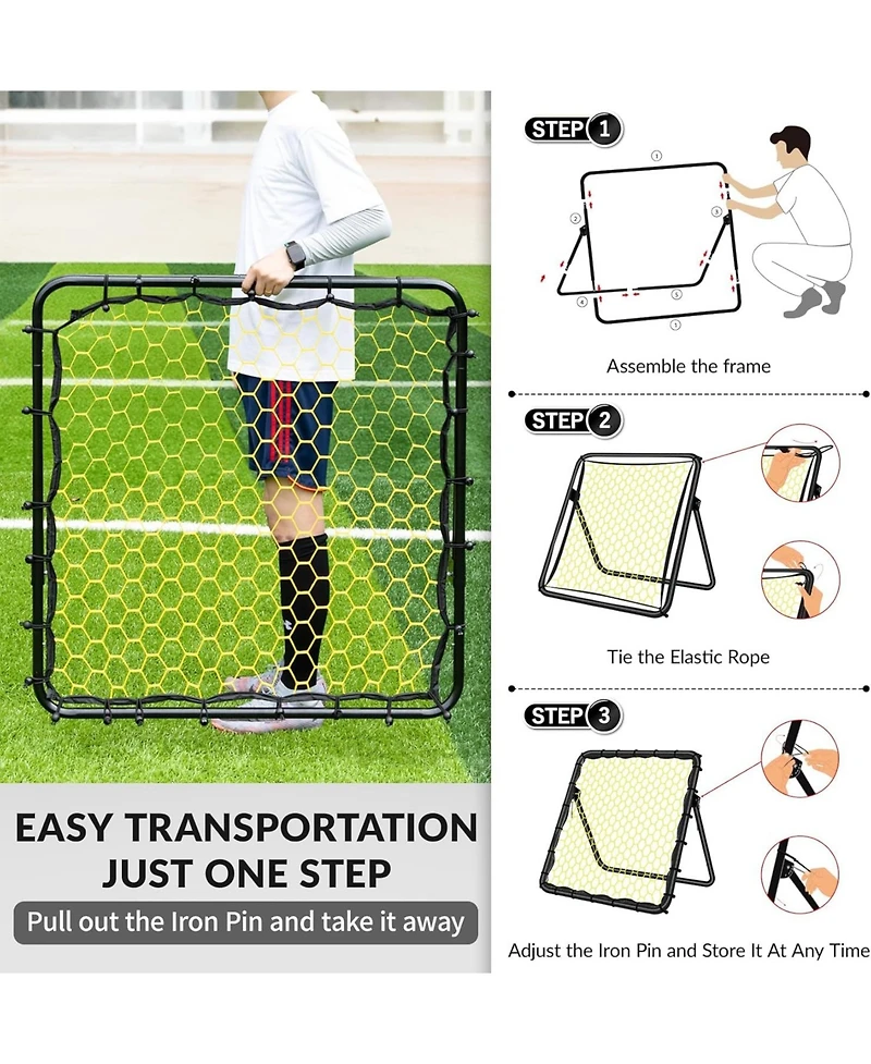Happy Jump Portable Soccer Rebounder Net for Kids Soccer Training Practice