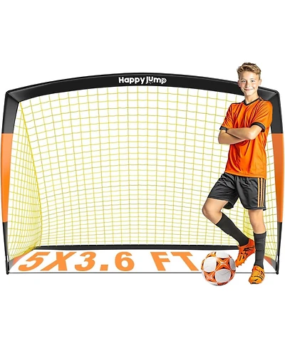 Happy Jump Soccer Goal 7'x5', 6.6 x3.3', 5'x3.6', 4'x3', 3'x2.2' Soccer Net for Kids Backyard