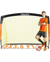 Happy Jump Soccer Goal 7'x5', 6.6 x3.3', 5'x3.6', 4'x3', 3'x2.2' Soccer Net for Kids Backyard
