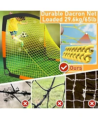 Happy Jump 7'x5' Soccer Goal Net 2 Set with Agility Ladder 12 Rung 20 Ft Speed Training