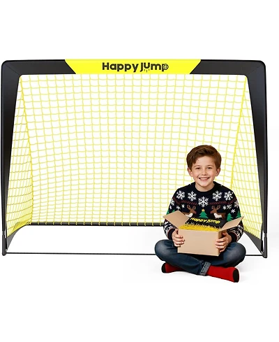 Happy Jump 7x5 Ft and 5x3.6 Ft Portable Soccer Goal for Youth Players Ages 6-14, Large-Frame Design Built for Long-Term Development, Easy Setup