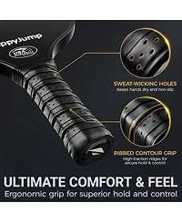 Happy Jump Pickleball Paddle Set - Usapa Approved Fiberglass Rackets with 4 Balls and Bag - Great Gift for Family, Friends and Pickleball Lovers