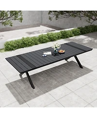 Pellebant 118'' All-Weather Aluminum X-shaped Outdoor Patio Dining Table