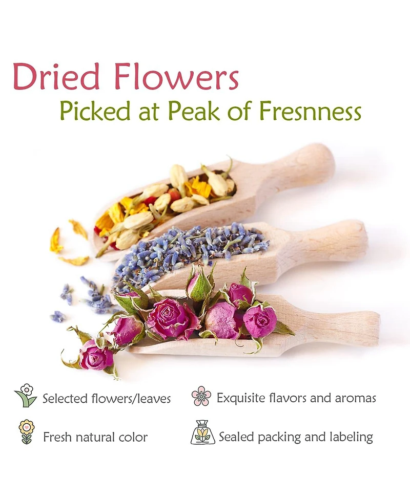 Gnuadz 21 bags Dried Flowers Herbs Kit for Candle Soap Making