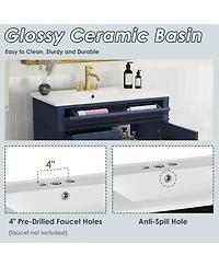 Casainc 36" Bathroom Vanity with Top Sink, Single Sink Bathroom Storage Cabinet with 2 Drawers and Tip-Out Drawer