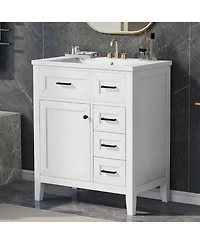 Casainc 30" Bathroom Vanity with Sink Combo, Bathroom Storage Cabinet with Drawers, Solid Frame and Mdf Board