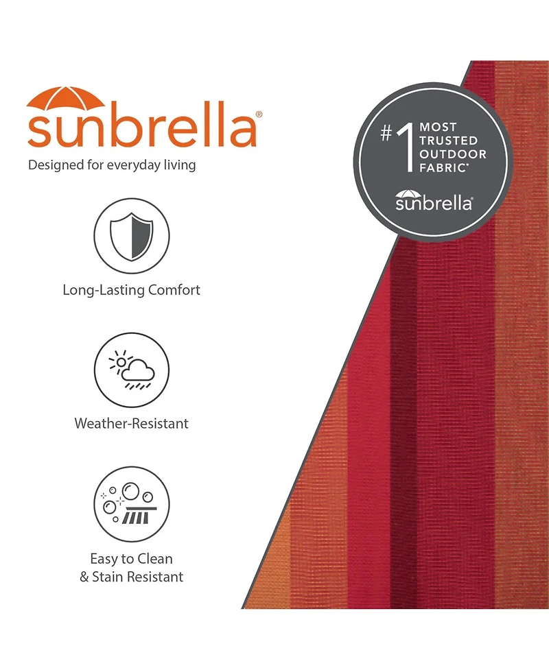 Vivere Double Cotton Hammock, Comfortable Daybed with Wood Frame, 8 Sunset