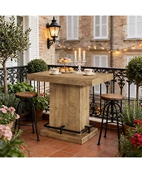 Tribesigns 47" Bar Table, Industrial Bistro Pub Table with Metal Footrest, Rectangular Counter Height Bar Table