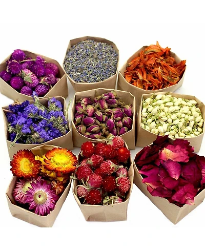Gnuadz 9 bags Dried Flowers Set for Candle Making Soap Diy