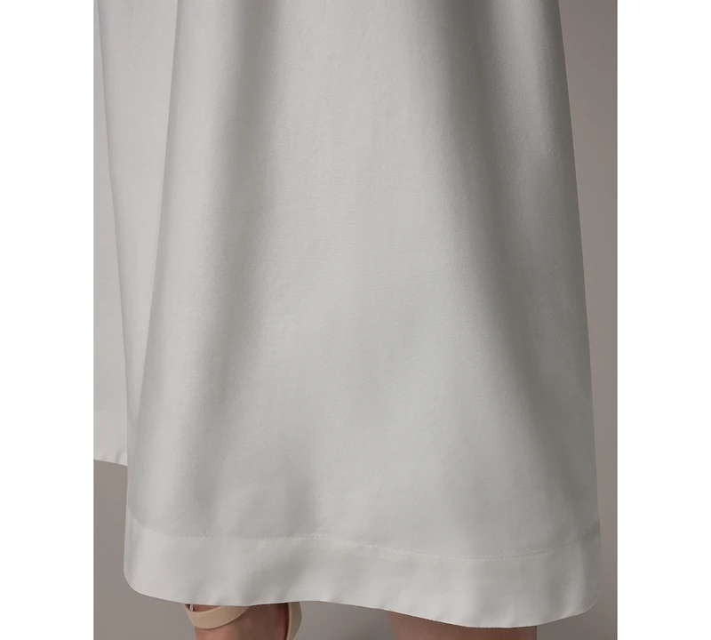 Donna Karan New York Women's Mix Media Scoop Neck Midi Dress
