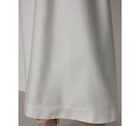 Donna Karan New York Women's Mix Media Scoop Neck Midi Dress