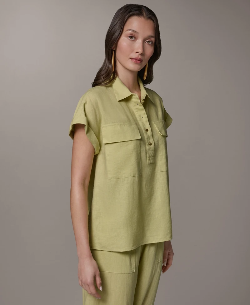 Donna Karan New York Women's Collared Neck Shirt