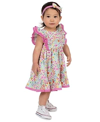 Rare Editions Baby Girls' Floral Print Dress, Bloomer and Headband, 3-Piece Set