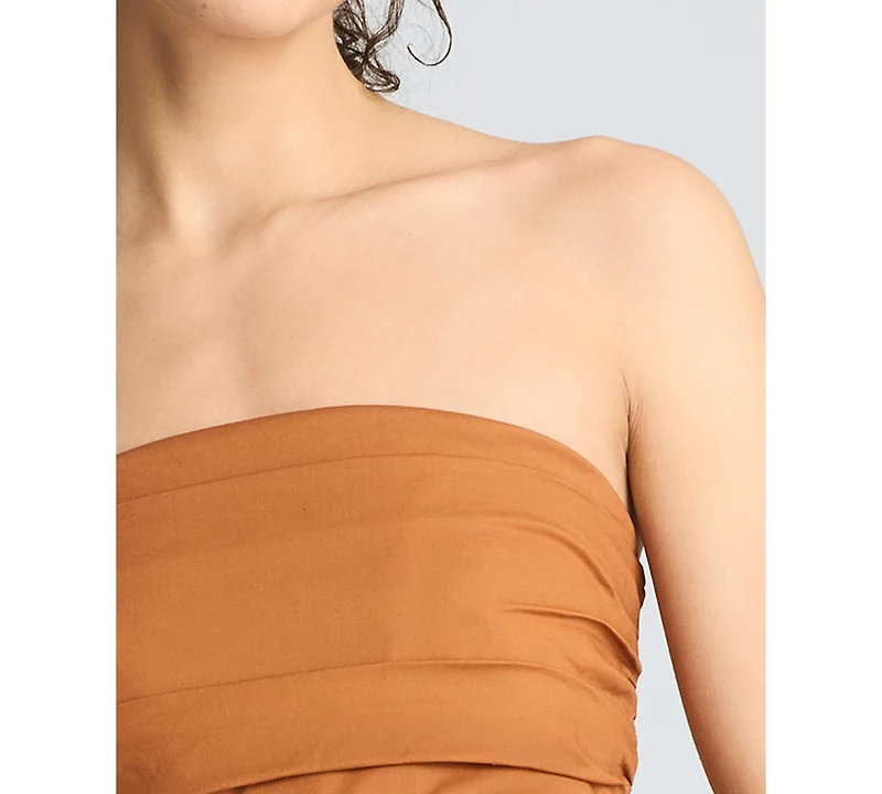 Kenneth Cole Women's Strapless Shirred Midi Dress