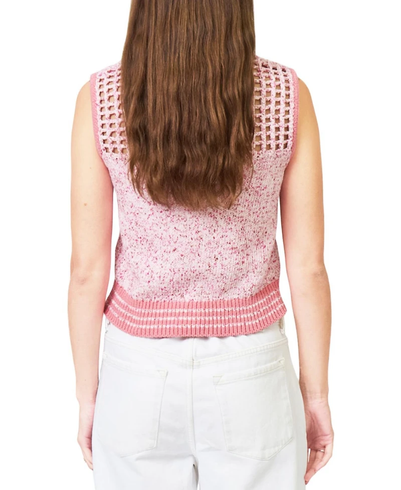 Central Park West Women's Clover Sleeveless Mesh Polo