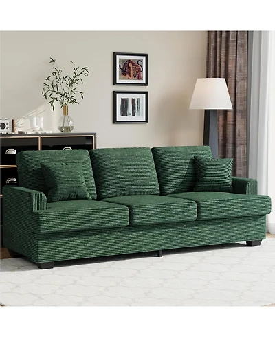 gaomon Modern Sofa with 2 Throw Pillows, Deep Seat Couch Upholstered Cushion & Removable Cover