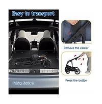 Kinder King 3-in-1 Folding Pet Stroller with Detachable Carrier for Small to Medium Dog and Cat up 50 lbs, Storage Basket, Blue