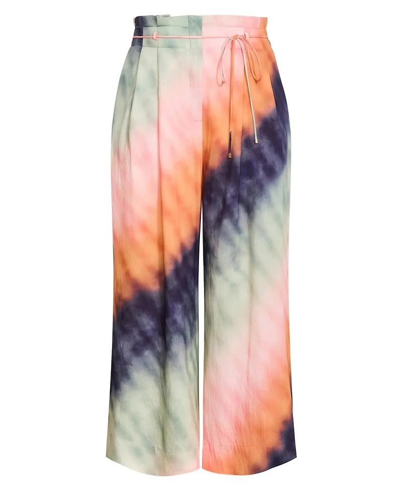 City Chic Women's Sunset Ombre Print Wide Leg Pant