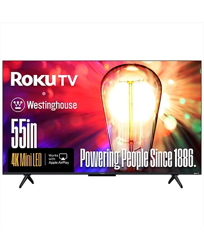 Westinghouse 55" Mini-led 4K Uhd Roku Tv w/ Qled, Dolby Vision, Apple HomeKit & AirPlay 2