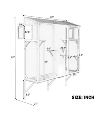 Zeus & Ruta Outdoor Cat Catio Enclosure Patio House With Platforms For 1-3 Cats