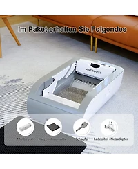 Zeus & Ruta Wi-Fi Smart Litter Box with Touchscreen App Control, Wide Entryway, Self-Cleaning System and Odor Seal Technology, Quiet Operation