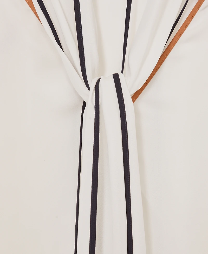 Reiss Women's Tipped Tie-Neck Blouse