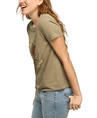 Lucky Brand Women's Floral Rose Crewneck Graphic T-Shirt