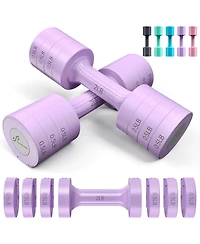 Sportneer Adjustable Dumbbells Hand Weights 5 lb Each Pair with 2 3 4 5 lb Plates Fast Adjust 4 in 1 for Home Gym Exercise Training