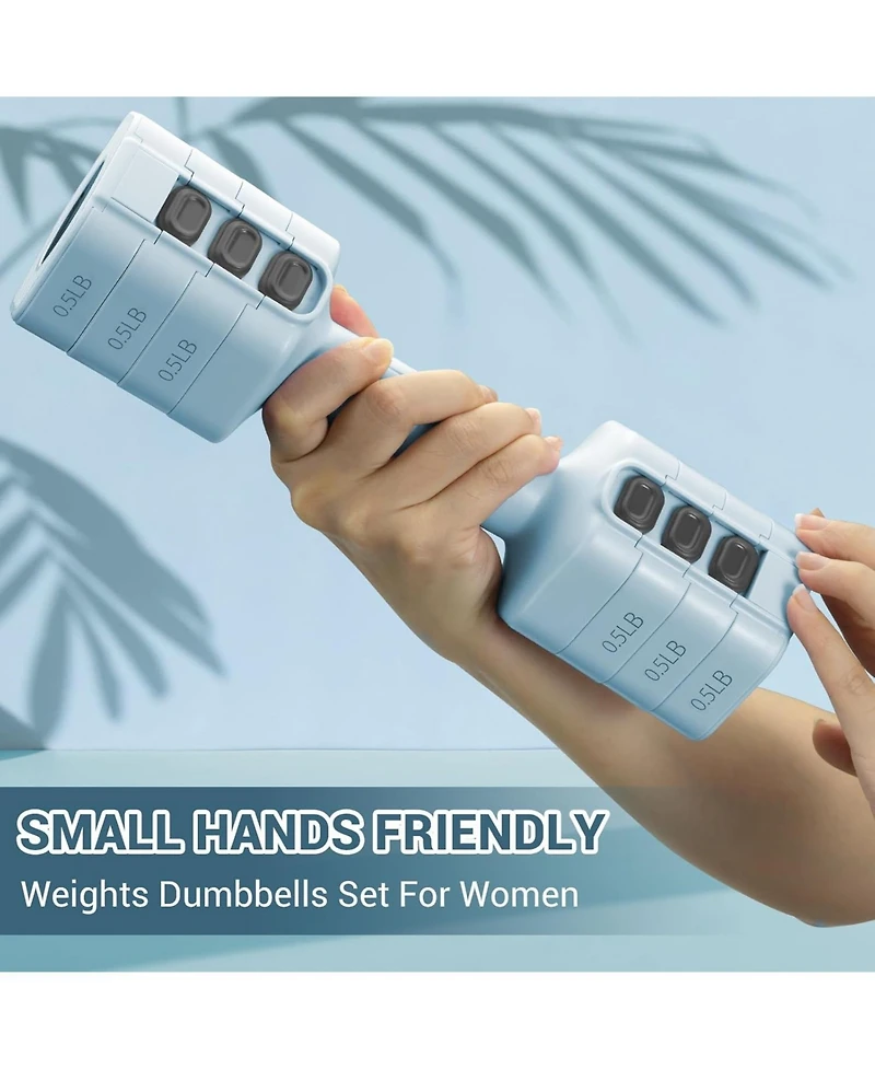 Sportneer Adjustable Dumbbells Hand Weights 4 in 1 Set Each 2lb 3lb 4lb 5lb Free Weights Fast Adjust for Women Men Home Gym Workout Strength Training
