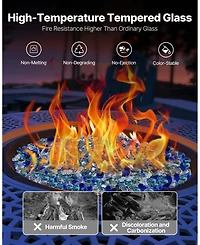 Sugift 10 Lbs Reflective Firepit Glass Rock 1/2 in Tempered Fire Glass