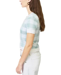 Central Park West Women's Laurel Gingham Jaquard Cardigan