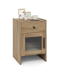 sumyeg Nightstand with Drawer and Cabinet