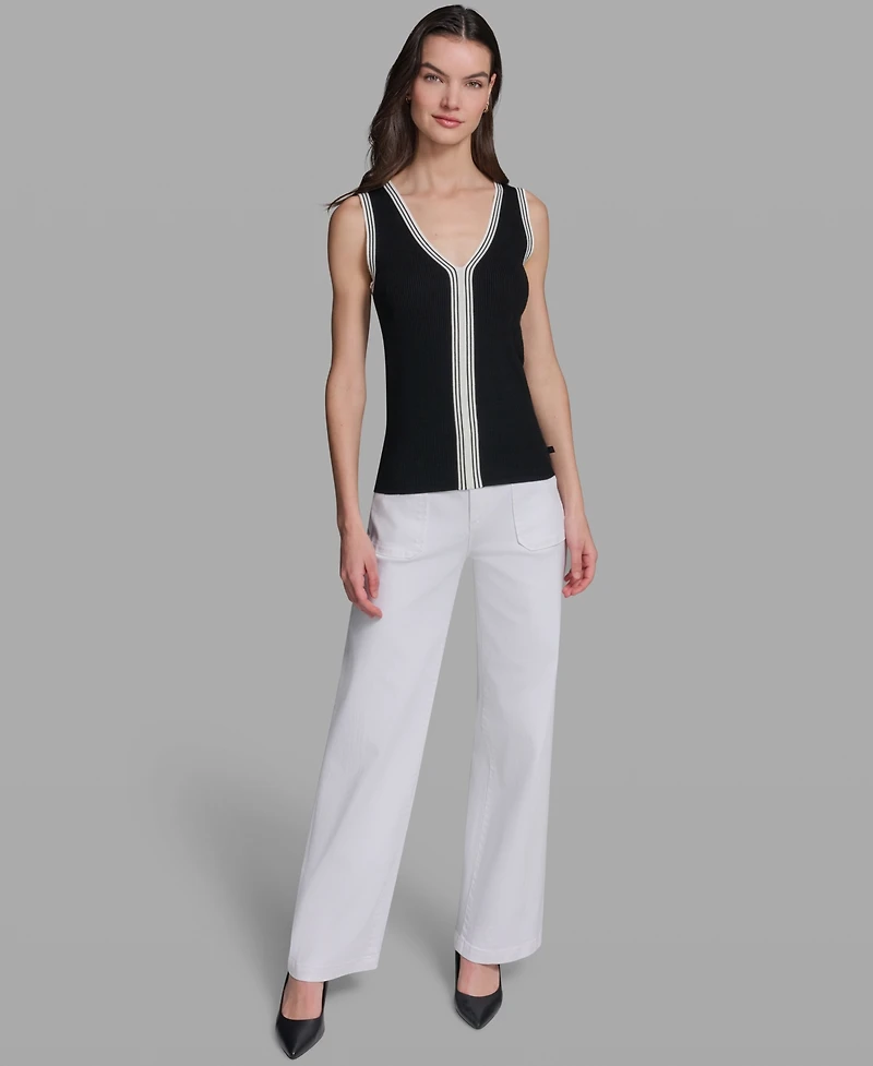 Karl Lagerfeld Paris Women's V-Neck Sweater