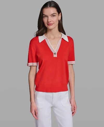 Karl Lagerfeld Paris Women's Johnny Collar Sweater