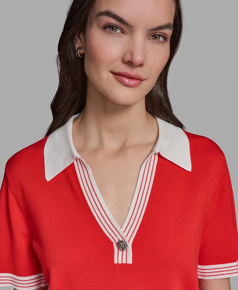 Karl Lagerfeld Paris Women's Johnny Collar Sweater