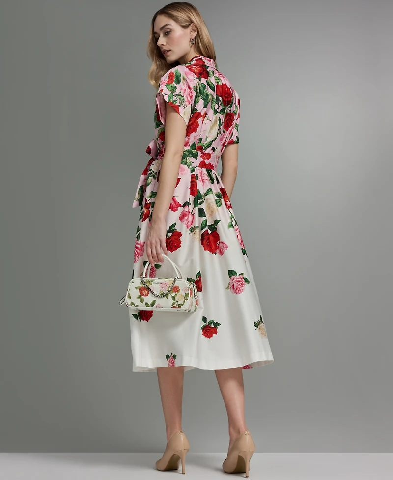 Karl Lagerfeld Paris Women's Printed Collared Shirt Dress